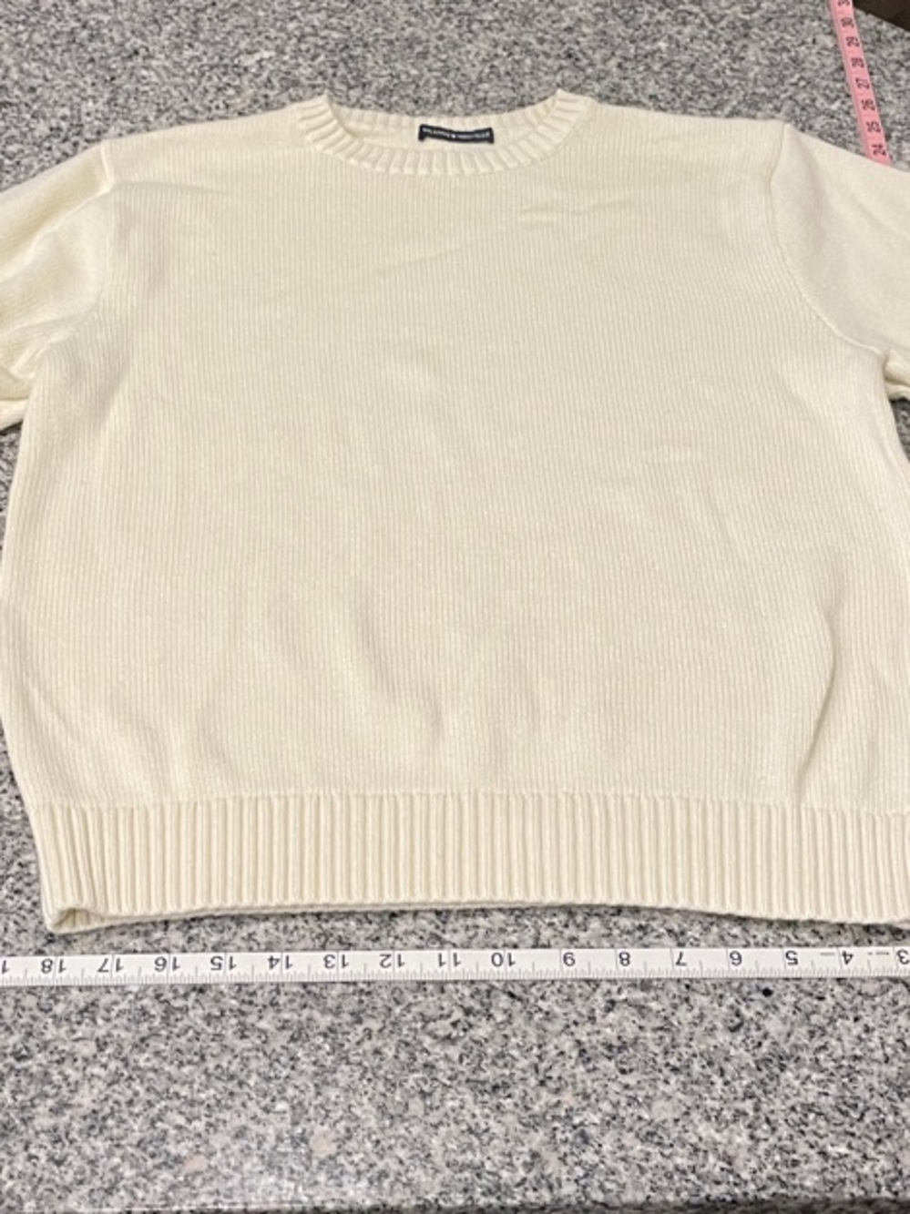 Brandy Melville Cream Ribbed Crewneck Sweater